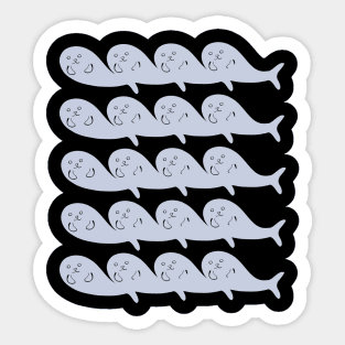 Kawaii Cute Seal Colony, Grey Seals Sticker